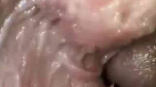 Camera inside vagina showing cum